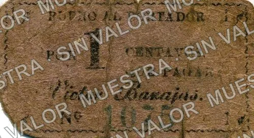 1 centavos, Victor Barajas 1c (M3066), M3066a Victor Barajas 1c, anverso