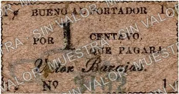 1 centavos, Victor Barajas 1c (M3066), M3066a Victor Barajas 1c, anverso
