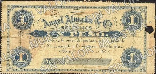 1 peso, Angel Almada & Ca (M752), anverso