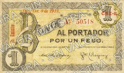 1 peso, Asociación Durangueña (M1480), anverso