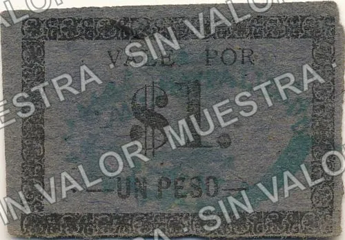 1 peso, Ayuntamiento de 1915, Iguala (M1950), M1950a $1 Ayuntamiento de 1915, Iguala, anverso
