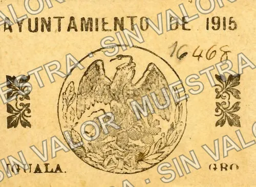 1 peso, Ayuntamiento de 1915, Iguala (M1950), M1950a $1 Ayuntamiento de 1915, Iguala, reverso