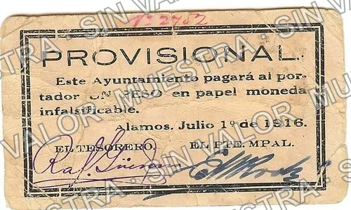 1 peso, Ayuntamiento (M3799), anverso
