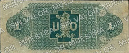 1 peso, Banco de Chihuahua (M71), M71a $1 Banco de Chihuahua, reverso