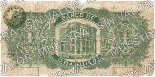 1 peso, Banco de Coahuila (M175), reverso