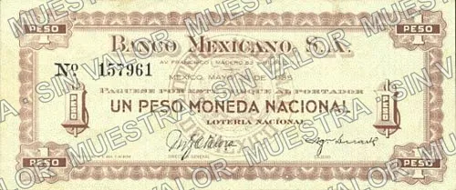 1 peso, Banco de Comercio (M4290), anverso (M4290.5 $1 Banco Mexicano)