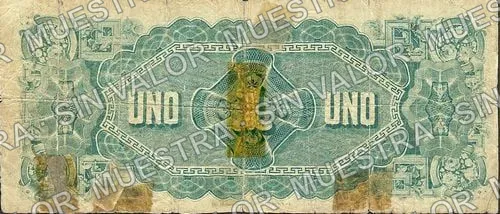 1 peso, Banco de Hidalgo del Parral (M104), reverso