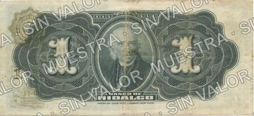 1 peso, Banco de Hidalgo (M368), reverso