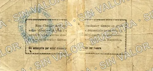 1 peso, Banco de la Laguna (M1004), reverso