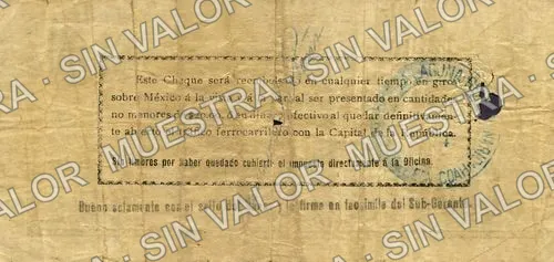 1 peso, Banco de la Laguna (M1010), reverso