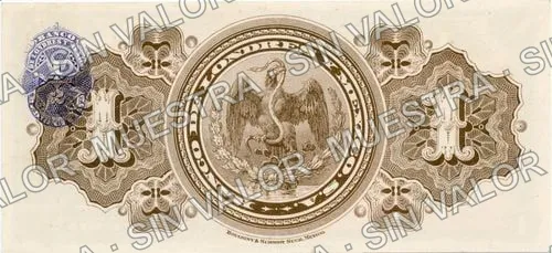 1 peso, Banco de Londres y México (M279), reverso