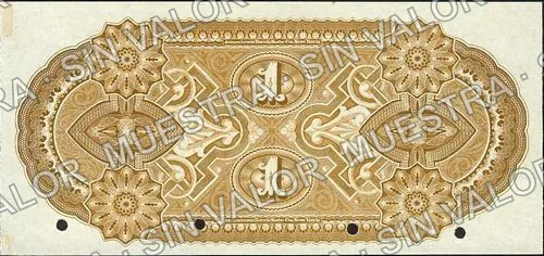 1 peso, Banco de Santa Eulalia (M163), M163s $1 Banco de Santa Eulalia specimen, reverso