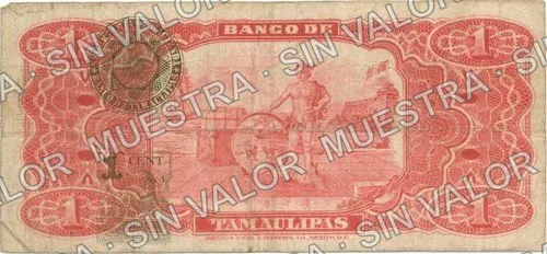 1 peso, Banco de Tamaulipas (M519), reverso