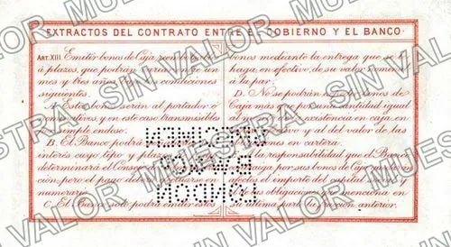 1 peso, Banco de Veracruz (M537), M537s $1 Banco de Veracruz specimen, reverso