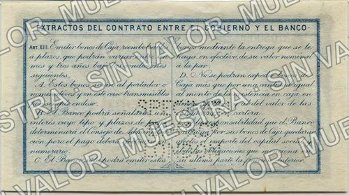 1 peso, Banco de Veracruz (M537), M537s $1 Banco de Veracruz specimen, reverso