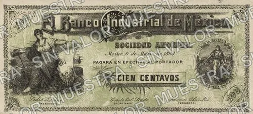 1 peso, Banco Industrial de México (M221), anverso