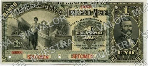1 peso, Banco Internacional é Hipotecario de México (M223), anverso