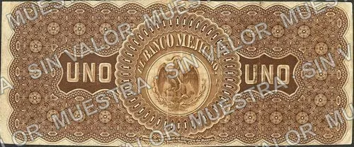 1 peso, Banco Mejicano (M110), reverso