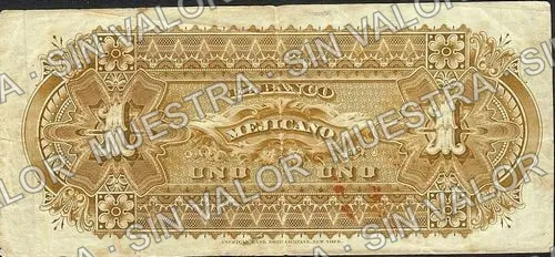 1 peso, Banco Mejicano (M112), reverso