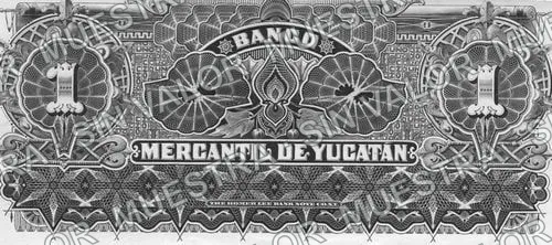 1 peso, Banco Mercantil de Yucatán (M539), M539s $1 Banco Mercantil de Yucatán specimen, reverso