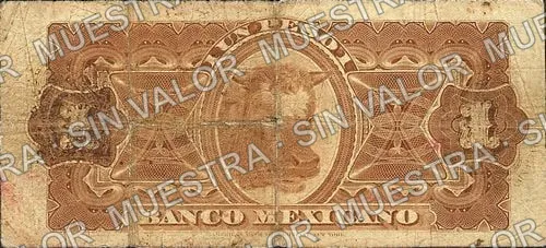 1 peso, Banco Mexicano (M120), reverso