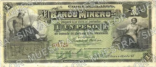 1 peso, Banco Minero (M130), anverso