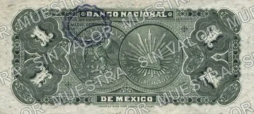 1 peso, Banco Nacional de México (M296), reverso
