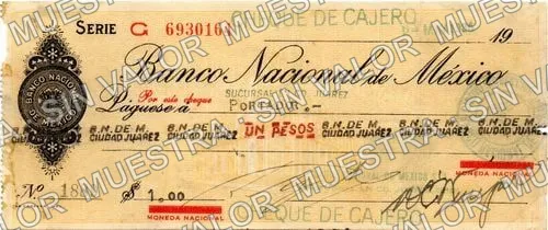 1 peso, Banco Nacional de México (M4258), anverso