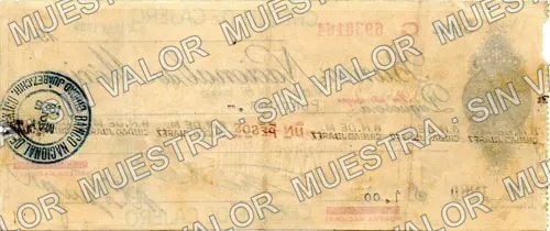 1 peso, Banco Nacional de México (M4258), reverso (M4258 $1 Banco Nacional de México)