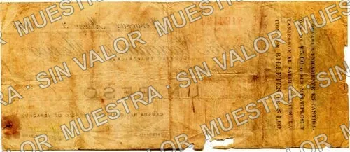 1 peso, Banco Nacional de México (M4484), M4484 $1 Banco Nacional de México, reverso