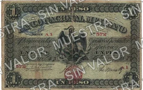 1 peso, Banco Nacional Mexicano (M307), anverso