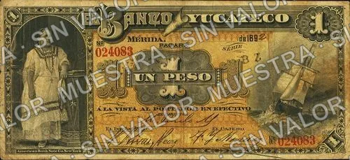 1 peso, Banco Yucateco (M563), anverso