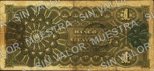 1 peso, Banco Yucateco (M563), reverso