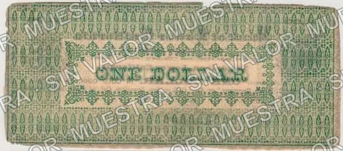 1 peso, Bank of Lower California (M593), reverso