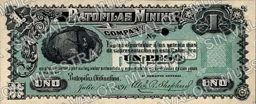 1 peso, Batopilas Mining Company (M621), M621 $1 Batopilas Mining Company, anverso