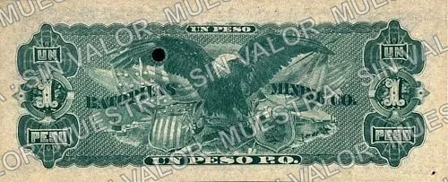 1 peso, Batopilas Mining Company (M621), M621 $1 Batopilas Mining Company, reverso