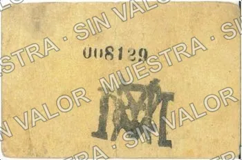 1 peso, Brigada Morales y Molina (M1887), reverso (M1887 $1 Brigada Morales y Molina)