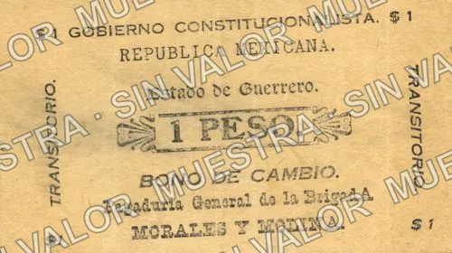 1 peso, Brigada Morales y Molina (M1888), anverso