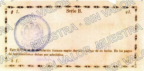 1 peso, Brigada Peláez (M3957), M3957b $1 Brigada Peláez, reverso