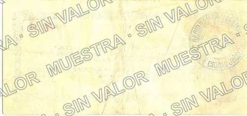 1 peso, Cámara Nacional de Comercio (M4254), M4254 $1 Cámara Nacional de Comercio, reverso
