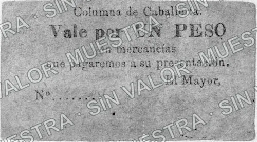 1 peso, Columna de Caballería (M2290), anverso