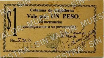1 peso, Columna de Caballería (M2291), anverso