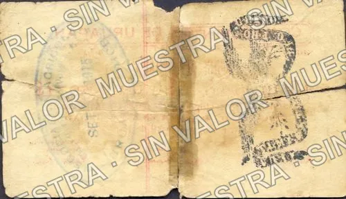 1 peso, Comerciantes de Uruapan (M3103), M3103 $1 Comerciantes de Uruapan, reverso