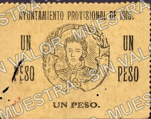 1 peso, Comisión de Hacienda, Bravos (M1924), reverso