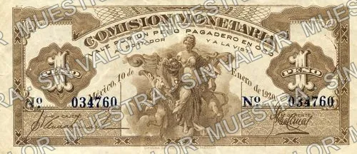 1 peso, Comisión Monetaria (M4286), anverso