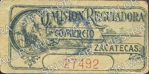 1 peso, Comisión Reguladora del Comercio de Zacatecas (M4225), reverso
