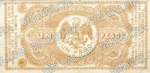 1 peso, Comisión Reguladora (M4157), M4157a $1 Comisión Reguladora, reverso