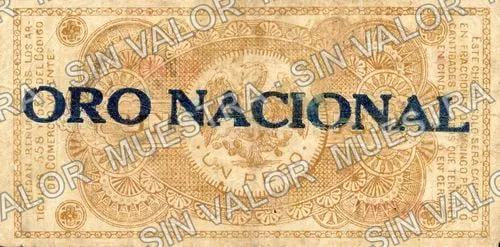 1 peso, Comisión Reguladora (M4157), M4157c $1 Comisión Reguladora ORO NACIONAL, reverso