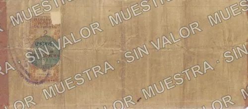 1 peso, Compañía Bancaria Mercantil de Cananea (M3842), reverso