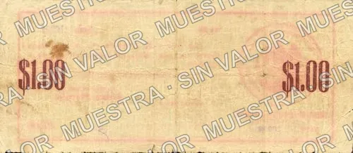 1 peso, Cuerpo de Ejército del Noroeste (M3712), reverso